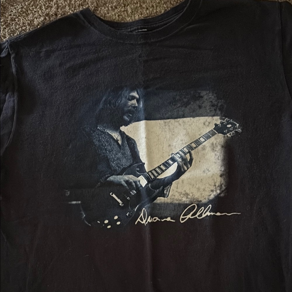 Men's Black Graphic T-Shirt Duane Allman